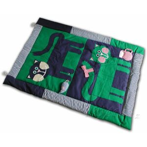 Hrací deka Kočky zelené