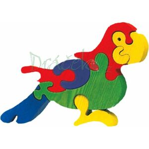 Dřevěné vkládací puzzle - Papoušek