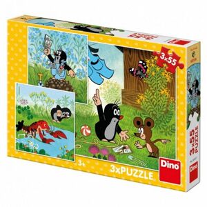 Dino, Puzzle Krtek a kalhotky 3x55 dílků