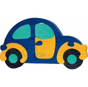 Dřevěné vkládací puzzle - Auto brouk modré