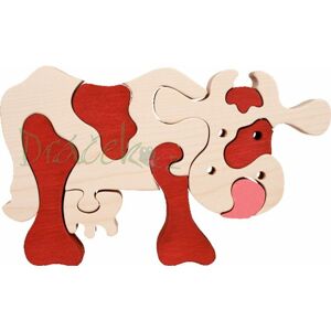 Dřevěné vkládací puzzle - Kráva hnědá