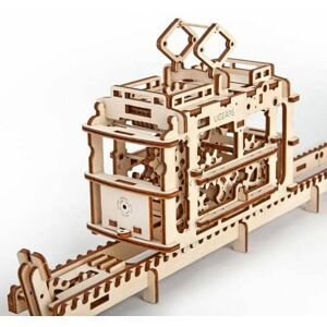 Ugears 3D dřevěné mechanické puzzle Kaninová lanovka s tratí