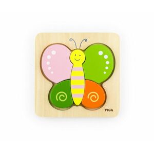 VIGA, Dřevěné puzzle pro nejmenší - motýl