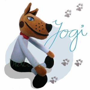 Plyšový pes Jogi s návodem pro hravé cvičení