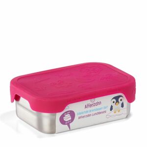 Svačinový box Affenzahn Stainless Steel Lunchbox Set Owl - silver pink