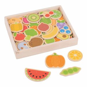 Bigjigs Toys Dřevěné magnetky ovoce a zelenina