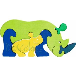 Dřevěné vkládací puzzle - Nosorožec