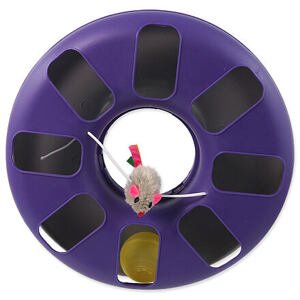 Hračka MAGIC CAT koulodráha kruh s myškou - fialovo-šedá 25 cm