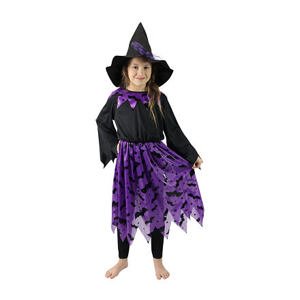 Rappa Dětský kostým čarodějnice s netopýry a kloboukem (S) e-obal