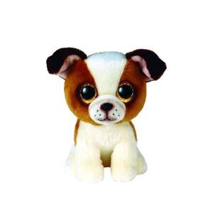 TY Beanie BOOS HUGO, 15 cm - hnědobílý pes
