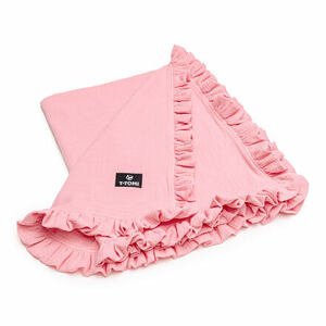 T-TOMI Mušelínová deka s volánkem Pink