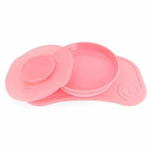 Twistshake Podložka Click-mat Mini s talířem pastelově růžová