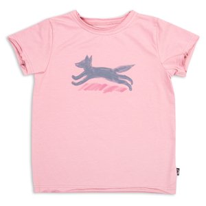 Wouki Dětské triko KAERU - pink fox 92