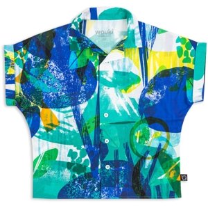 Wouki Dětská košile HITODE - forest blue 116