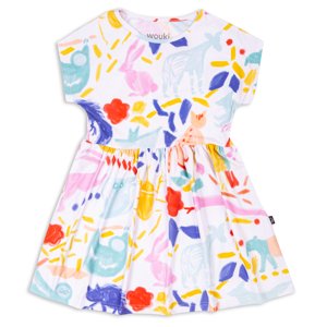 Wouki Dětské šaty TAKO - jungle pink 116
